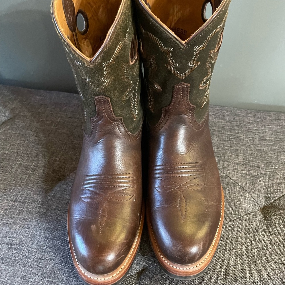 Lucchese Brown and Green Western Boots